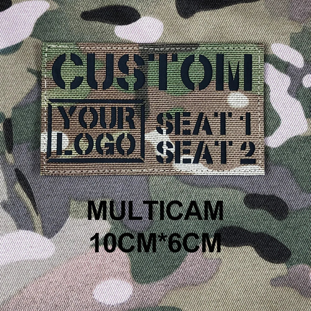 Custom Laser Cutting IR IFF Infrared Reflection Patch Name Tapes Tag Brand Black Letters