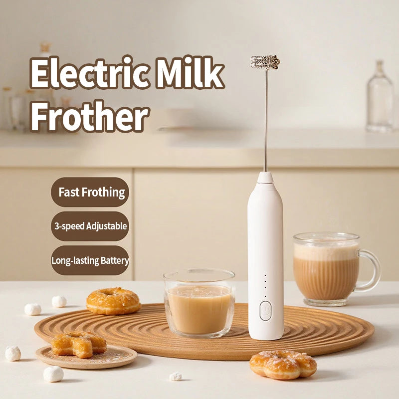 OANKR Rechargeable Milk Frother Handheld Coffee Electric Whisk Drink Foam Mixer Mini Hand Stirrer with 3 Speeds Adjustable Tool