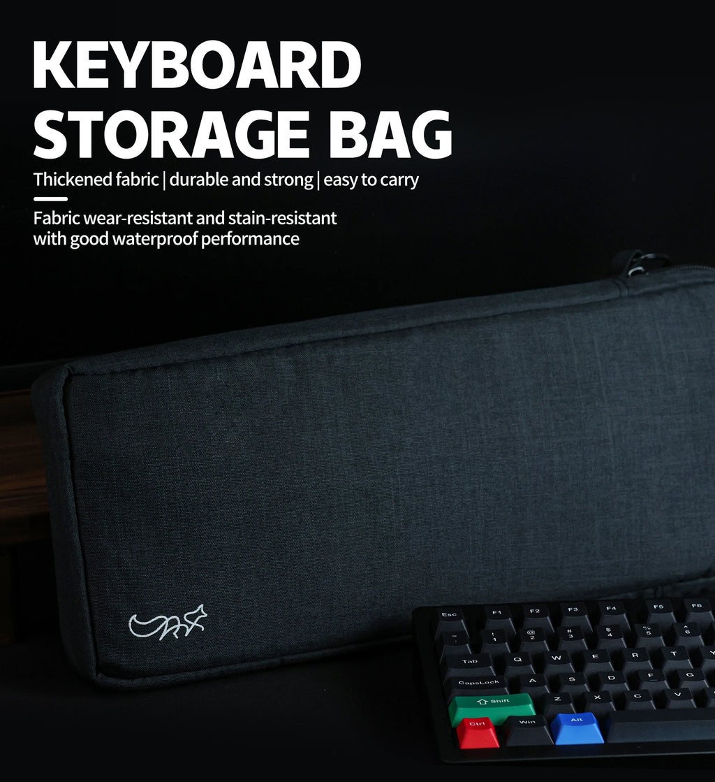 Chosfox Protable Keyboard Storage Bag Large Capacity Mechanical Keyboard Bag 87/75/67 Thickened Fabric Waterproof Protect Bag