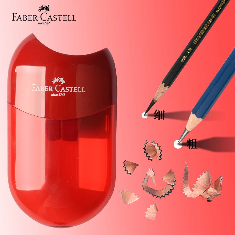 1pc Faber Castell Pencil Dual Single Hole Sharpener Cute Stationery Easy and Tidy Sharpening for Standard and Jumbo Pencils