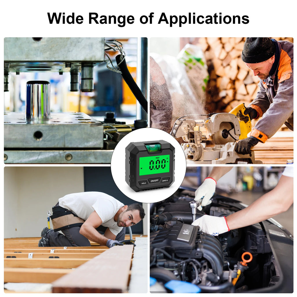 LCD Digital Angle Gauge Magnetic Protractor Inclinometer Mini Level Meter 360 Degree Angle Finder Goniometer for Decoration