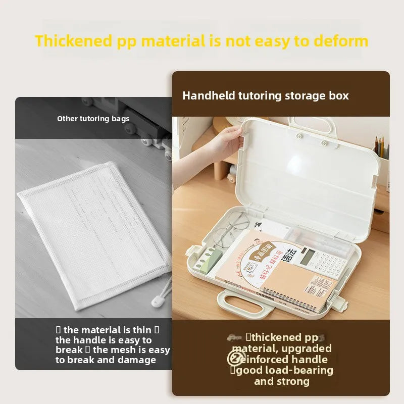 Test Paper Storage Bag Handbag Accordion File A4 Folder Large Capacity Test Paper File Homework Archive for High School Students