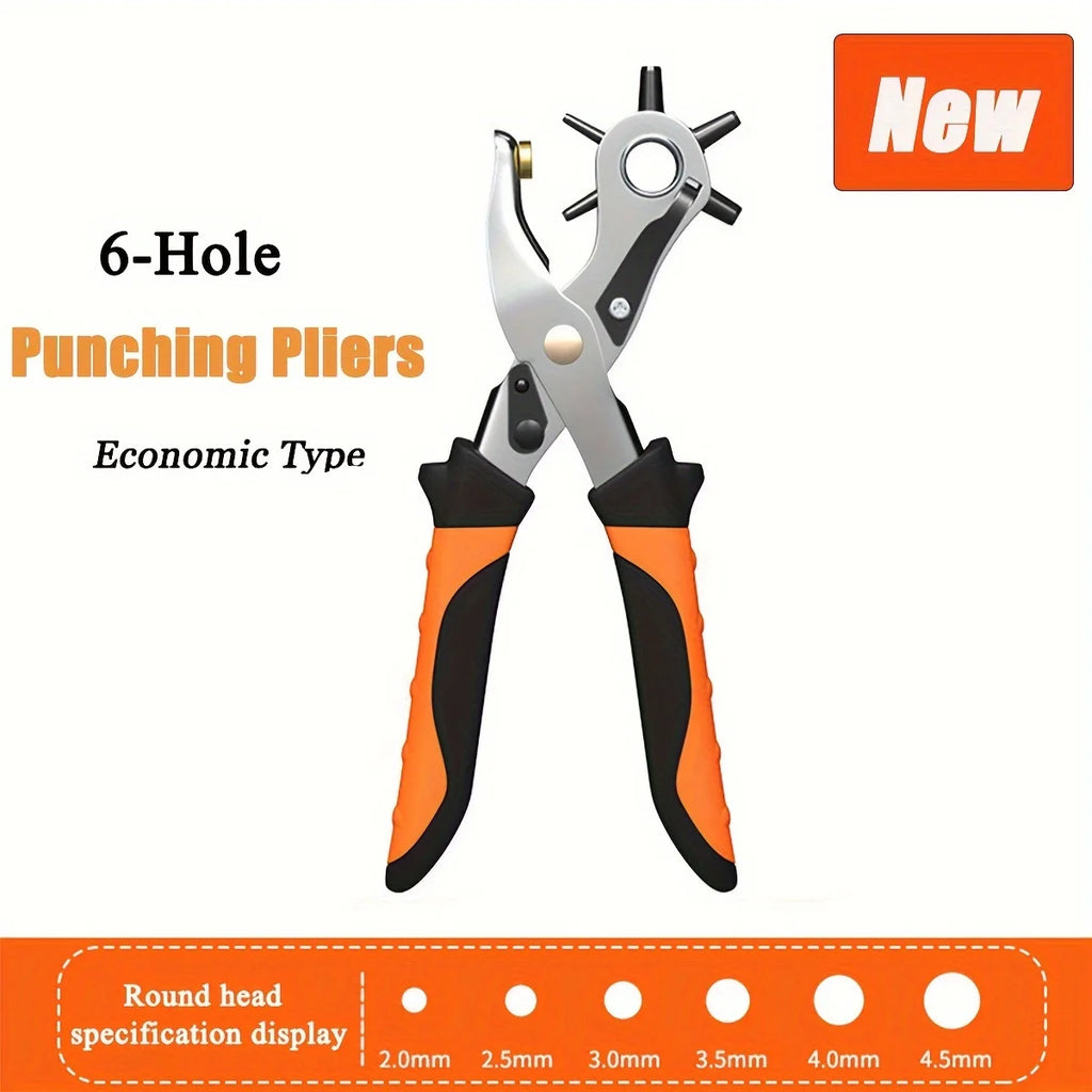 New Orange Professional Leather Hole Puncher Tool for Belts, Watch Bands, Handbag Straps and More