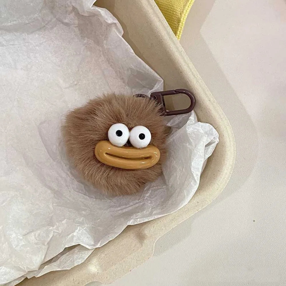 Cute Sausage Mouth Hair Ball Keychains Funny Plush Doll Pendant Key Ring Charms Backpack Car Decor Bag Pendant Accessories Gifts