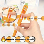 4 Pcs Kawaii Carrot Tongue Gel Pen Set 0.5mm Fine Point Black Ink Cute Writing Pens for Easter Basket Office Decorations & Stuffers
