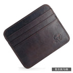 New Thin Genuine Leather Mini Wallet Slim Bank Credit Card Holder Men's Business Small ID Case for Man Purse 6 Slots Cardholder