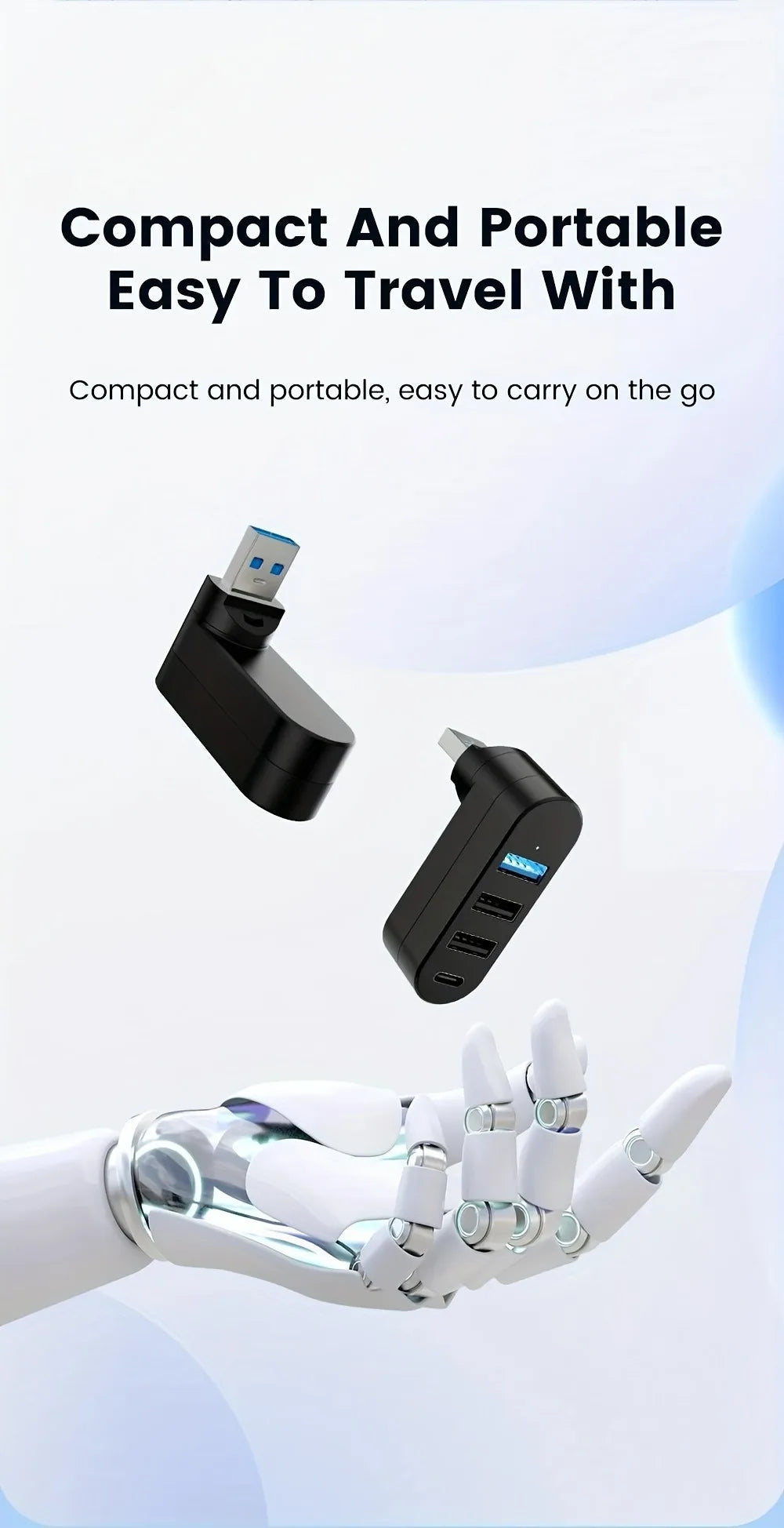 Mini Splitter 4 Ports USB Hub 3.0 Box Rotatable USB Data Transfer Multiple Expander For Computer Laptop MacBook PC Accessories