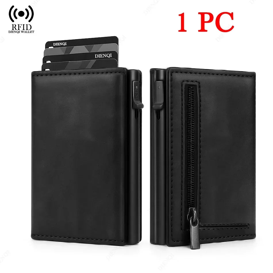 Rfid Credit Card Holder Money Bag Luxury Carbon Fiber Id Bank Cardholder Coin Purse Minimalist Wallet for Men Carteira Masculina