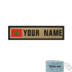 1PC 10cmX2.5cm Custom Name Flag Patch Badge Khaki Iron On Or Hook Loop Netherlands Russia Lithuania France Italy Spain Israel