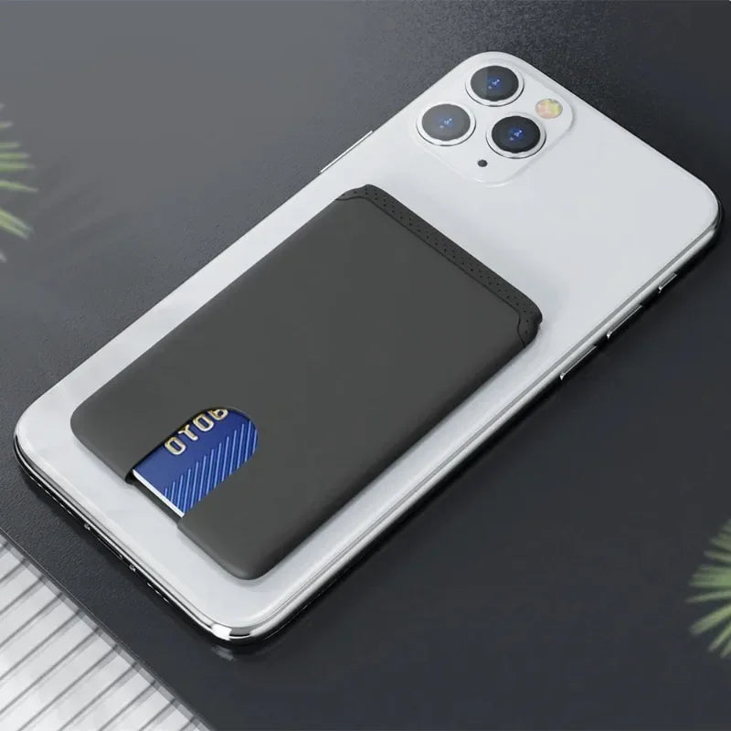 Fashion Sticker Credit Card Holder 3M Mini Adhesive Soft Silicone Mobile Phone Wallet Phone Holder Compatible for Phone Android
