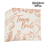1Bag Team Bride Disposable Tableware Paper Plates Cup Wedding Bridal Shower Hen Night Bachelorette Engagement Party Decoration