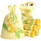 4 Rolls Osmanthus Scent Drawstring Trash Bags for Kitchen Bathroom Bedroom Home Waste Storage YMY