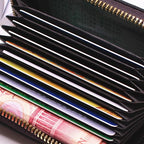 Compact Coin Purse Leather Business Credit Card Case Holder Travel Wallet for Women 20 Card Slots Small Card Pouch with