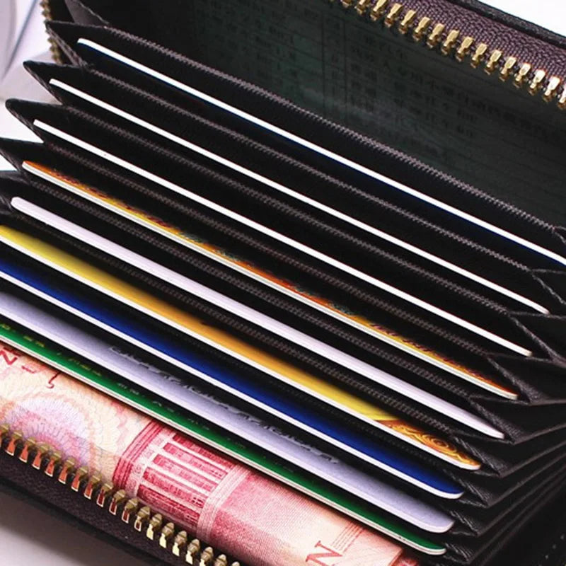 Compact Coin Purse Leather Business Credit Card Case Holder Travel Wallet for Women 20 Card Slots Small Card Pouch with