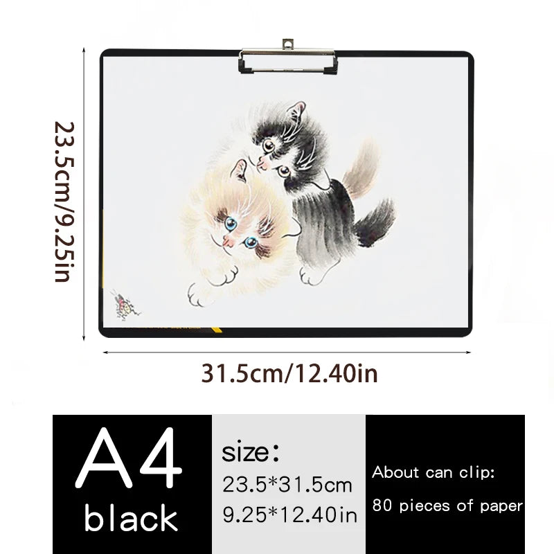 A3 Horizontal Waterproof Sketch Clipboard for Beginners - 4K Vertical Sketch Board for Drawing, 8K Writing Board for Adults