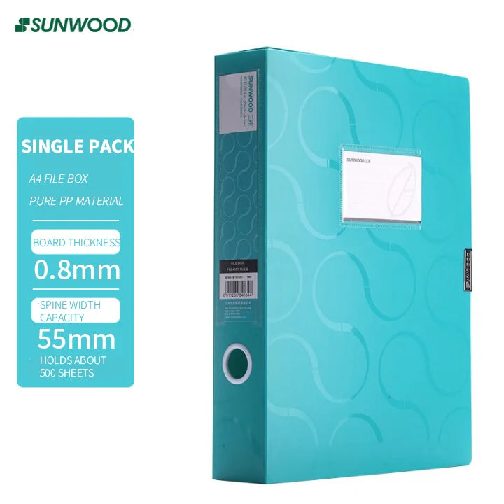SUNWOOD Plato Series A4 File Organizer Boxes,  Colorful Document Storage Folders, Mixed Colors, FBE4006,FBE4007
