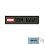 1PC 10cmX2.5cm Custom Name Flag Patch Stripes Badge Iron On Or Hook Loop Estonia Austria Bulgaria Hungary Romanian Ireland green