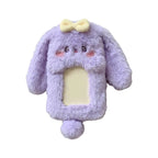 Cute Bunny Plush Photo Holder Student ID Card Holder Rabbit with Bowknot Design Photo Album Photo Protector Cover Gift for