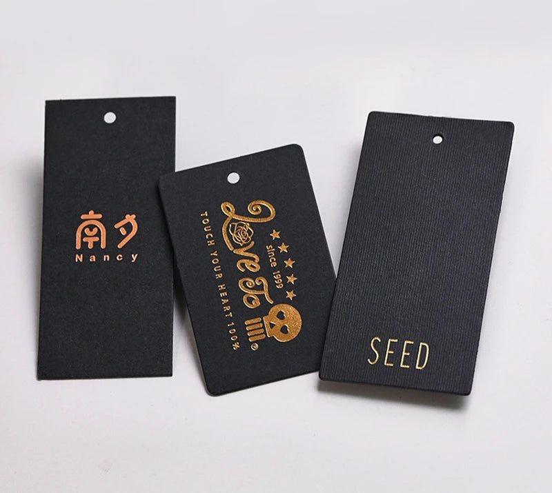 1000pcs Custom Logo Size Shape Clothing Hang Tags Paper Labels Brand Business Handmade Merchandise Personalize
