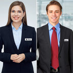 16Pcs Blank Name Badges with Pin Premium Density Board DIY Name Tag Pin for Students Workers Teachers Cafes Hotels Airlines