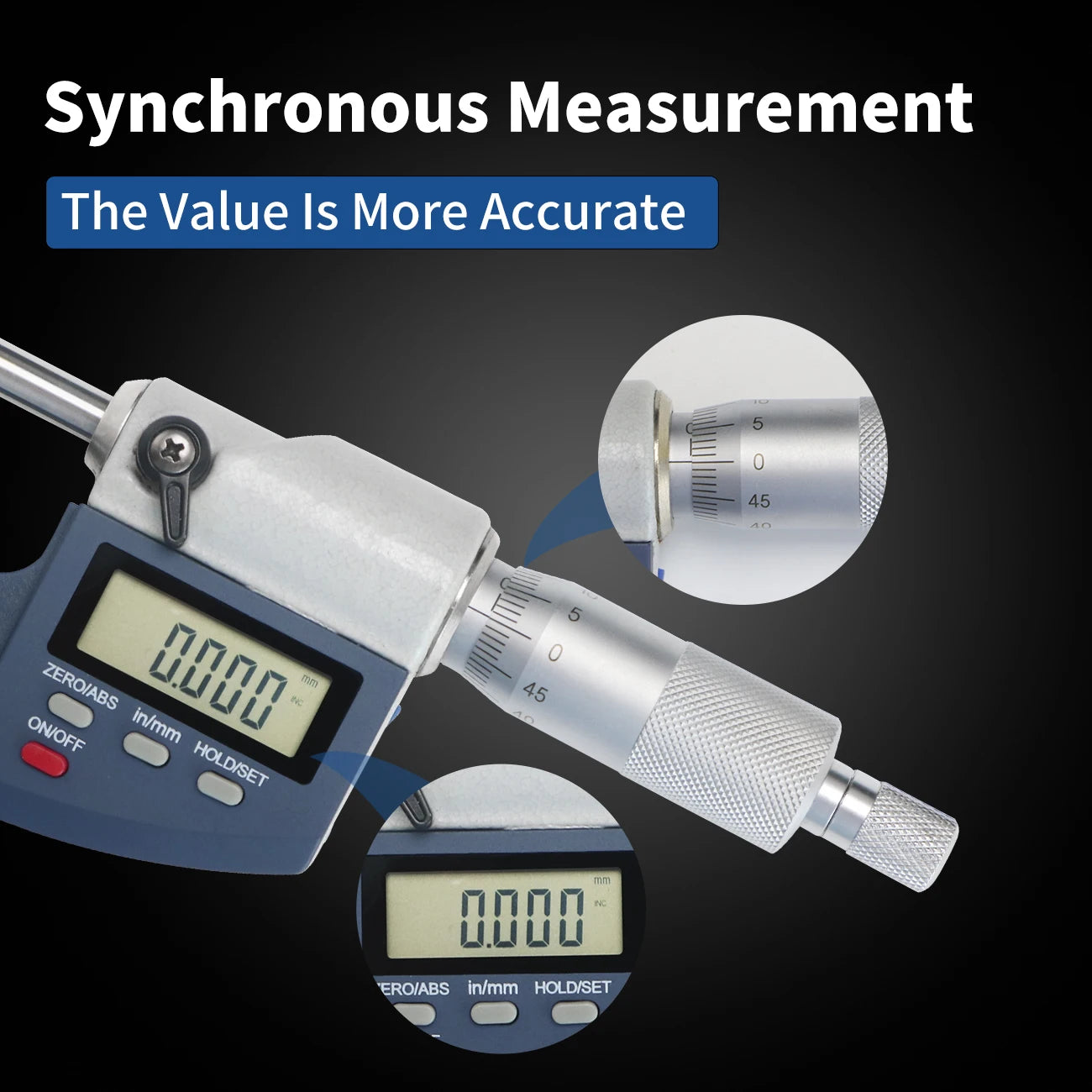 SHAHE 0.001mm Electronic Outside Micrometer 0-25mm Digital Micrometer Electronic Digital Caliper Gauge
