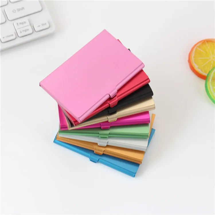 Business Aluminum Alloy Business Card Box, Portable and Portable, Credit Card Box, Colorful Metal Small Business Card Holder