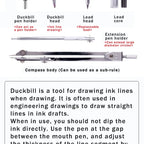 Stainless Steel Multifunctional Drafting Drawing Compass/Lead Core Math Geometry Circles Tool Durable Supplies 8600 / 8601