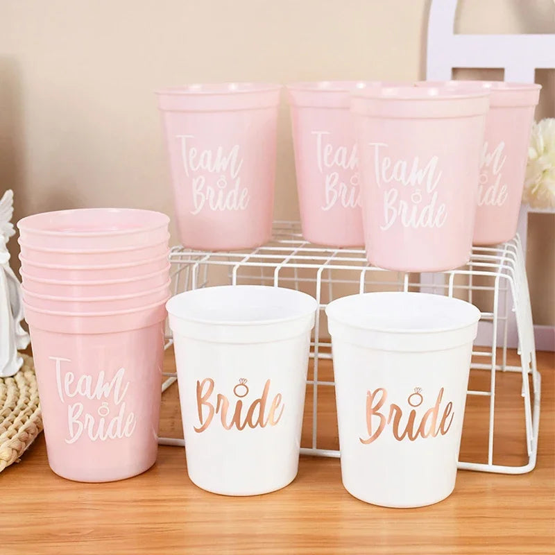 Multi set Bachelorette Party Team Bride Plastic Drinking Cups Bridal Shower Gift Bride to be Hen Party Supplies Wedding Decor