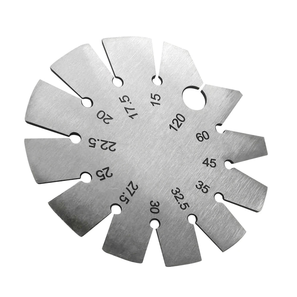 Stainless Steel Round Gauge Diameter Bevel Gauge Angle Protractor Thickness Gauge 15° 20° 22.5° 30° 45° 60° 120° Measuring Tool