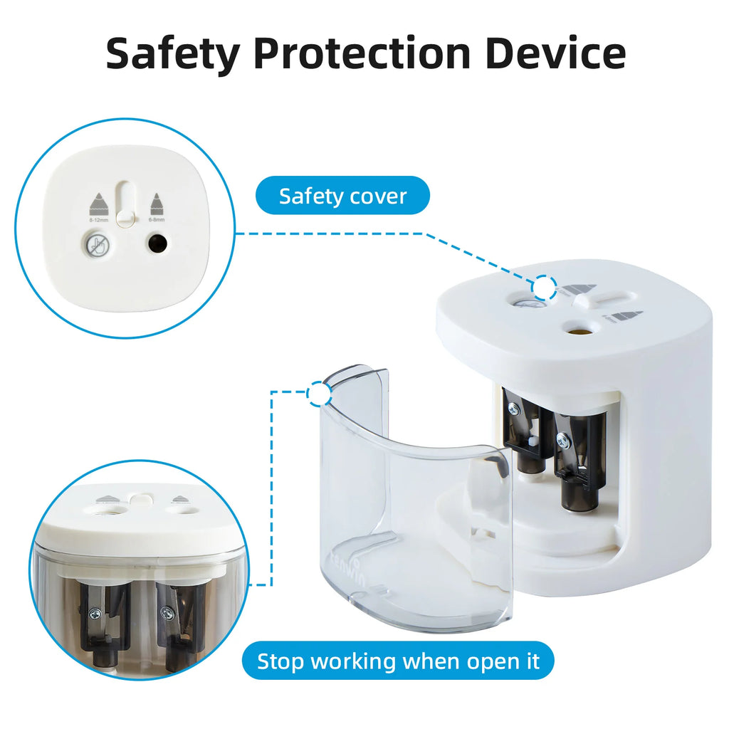 Tenwin Automatic Electric Pencil Sharpener  mini Usb Dual power Sharpener supply School Students Stationery for 6-12mm pencil