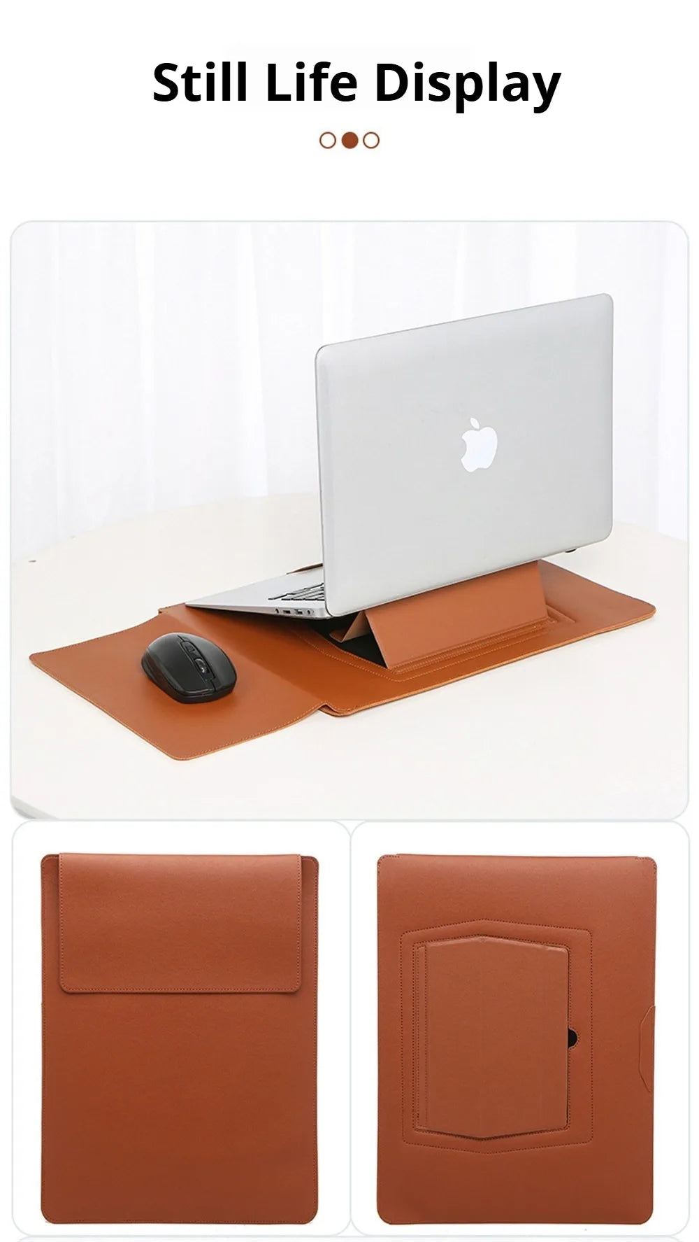 PU Leather Laptop Computer Sleeve Case Bag Stand Cover Pouch Man Women 13 14 15 15.6 16 inch for Macbook Air Samsung HP Lenovo