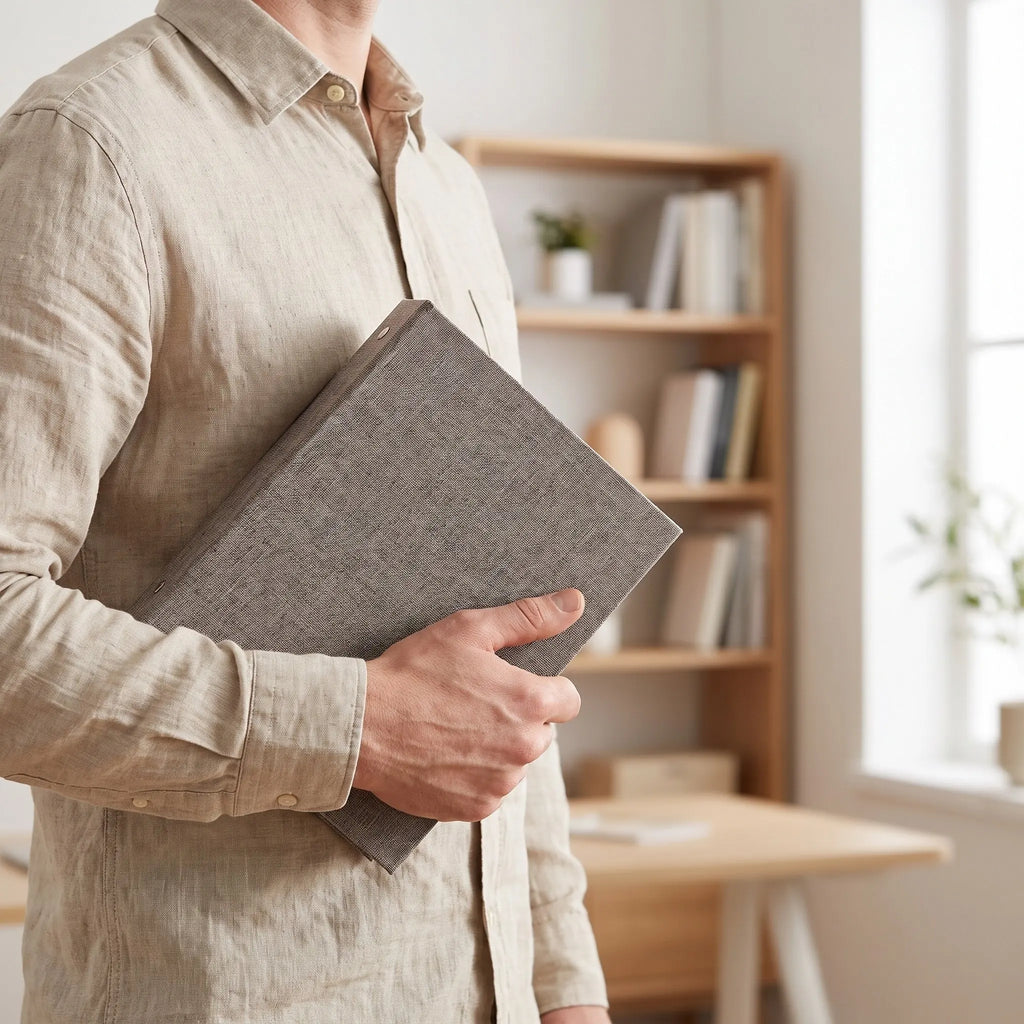 Loose-Leaf Notebook Cover Fabric Binder Refillable 3-Ring Binder Suitable for Paper Documents Music Scores Notebook