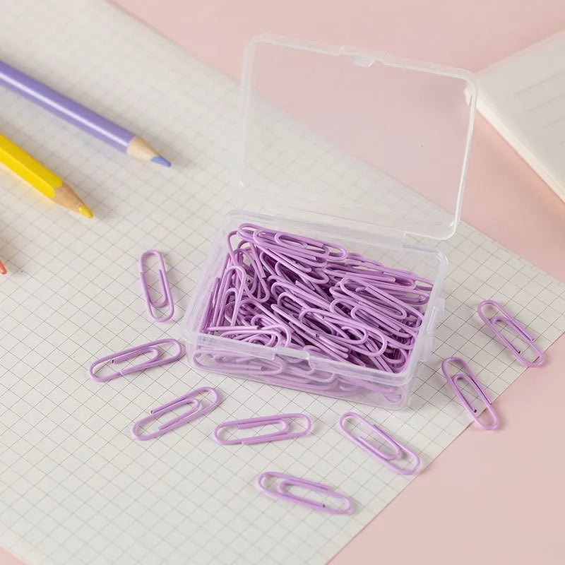 50pcs/box 28mm Macaron Colored Paper Clips, Creative Accounting Decoration Materials, Bookmarks, Paper Clips