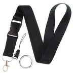 Mobile Phone Lanyard Fashion Black with Buckle Neck Strap Keychain Lanyard for ID Card Holder Keys Keychain Cell Phone Strap