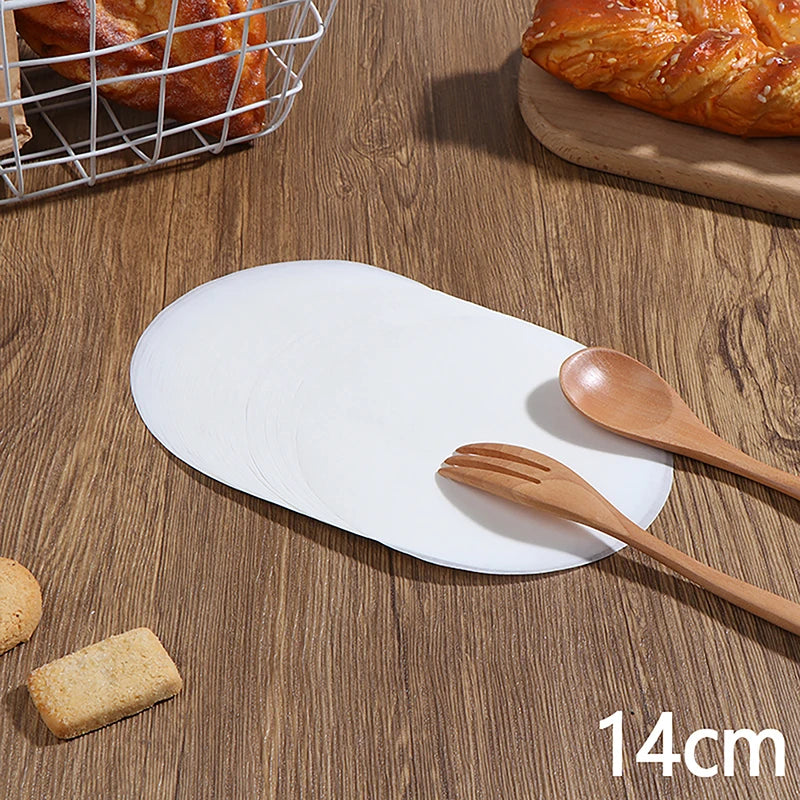 50pcs round Parchment Paper Baking Oiled Paper Air Deep-Fried Pot Paper Steamer Liners Barbecue Sheets Disposable
