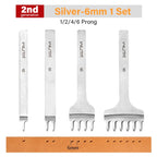 WUTA 1Set 4pcs Basic Leather Chisel Tool Diamond Pricking Iron Hole Punch Stitching Leather Craft tools 3/4/5/6mm 1-2-4-6 teeth