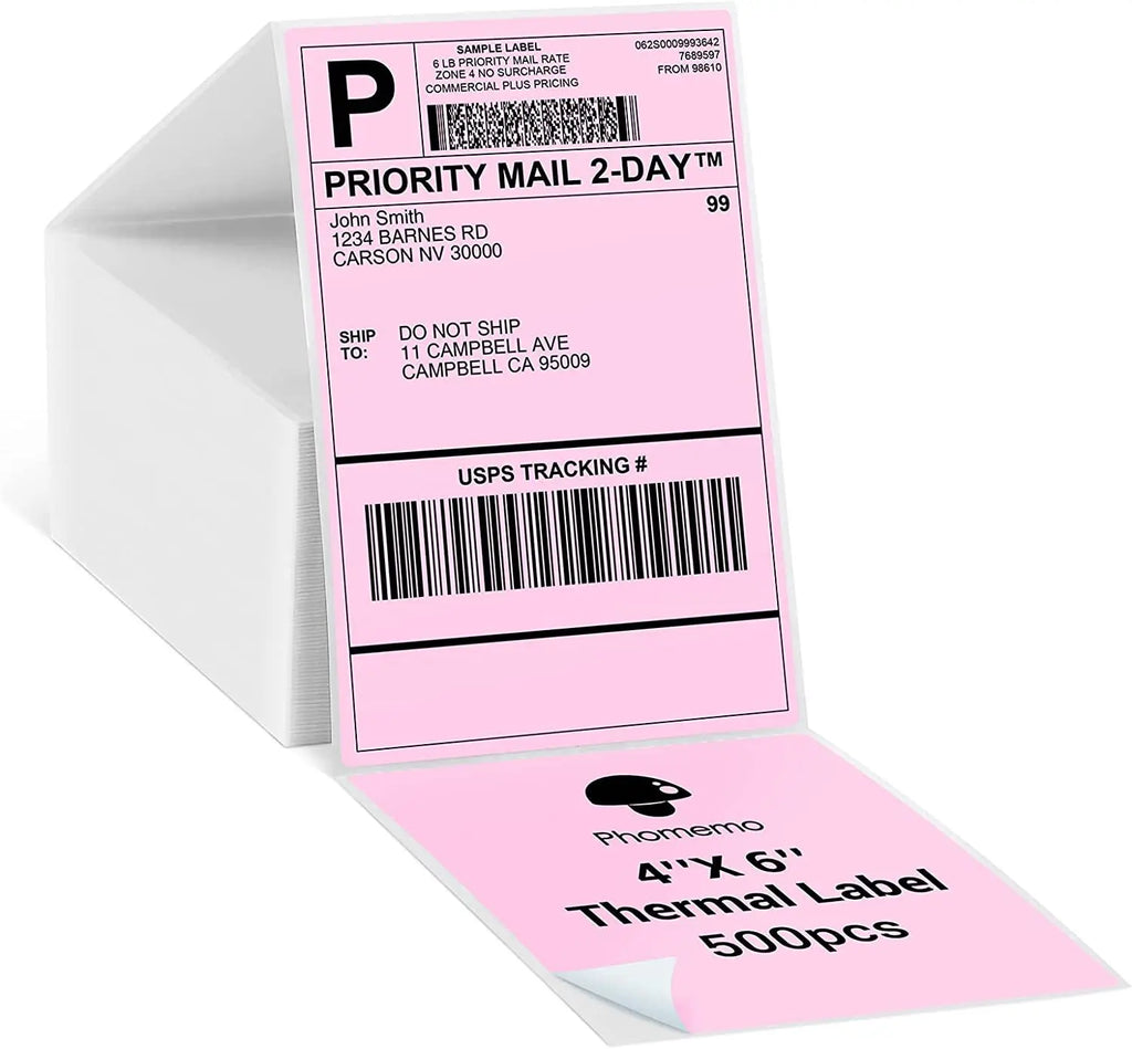 500 Pcs Thermal Shipping Waybill Label Stickers 4x6 A6 For Phomemo Pm-241bt D520bt 246s Portable Labeler Printer Mailing