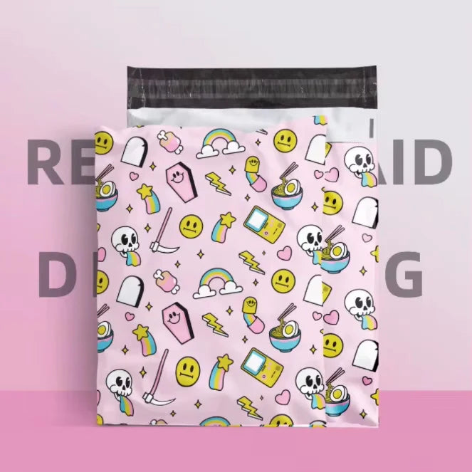 100PCS 9.8x13in Poly Mailer Adhesive Envelope Bag DIY Women Girl's Gifts Wedding Anniversary Plastic Mailing Packaging Pouches