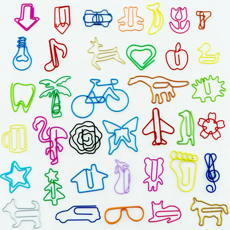 20Pcs Colourful Bookmark Holder Office Supplies Bookmark Holder Colourful Paperclip Cute Cartoon Paperclip Random Pattern