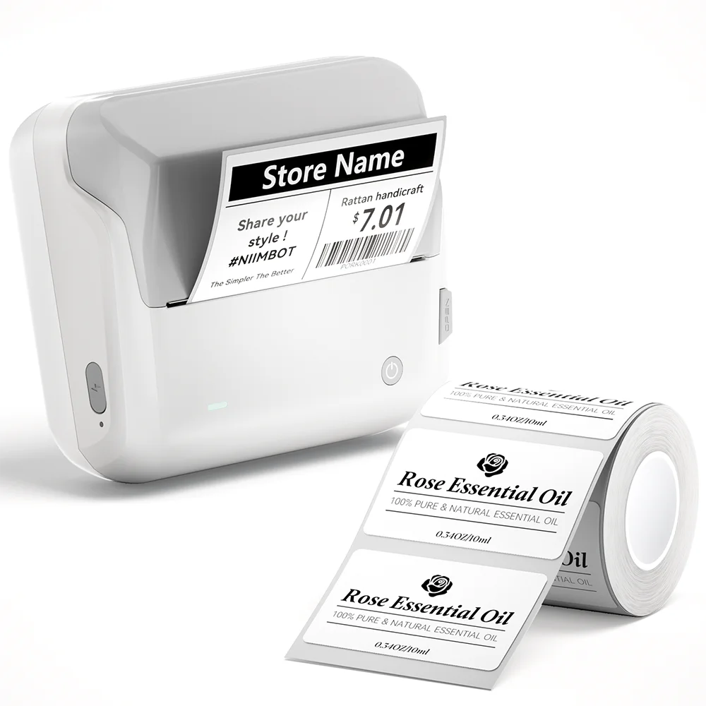 Niimbot B4 Thermal Label Printer Large Size 20-110mmm Print Width Label Sitcker Machine Shipping Label Business Office Use