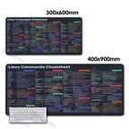 Linux Commands Line teclado mouse pad Large mousepad Shortcuts for Red Hat Ubuntu OpenSUSE Arch Debian Unix Programmer Desk Mat