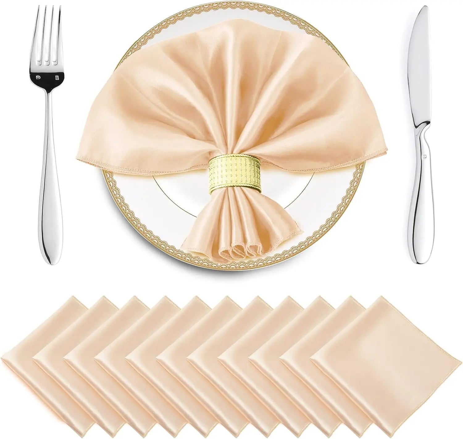 12PCS Red Satin Napkins 30x30cm, Silky Soft Smooth Washable Napkins for Restaurant, Weddings, Dinner, Party,Christmas Decoration