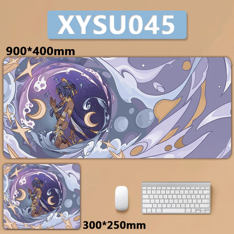 Anime Game Furina Neuvillette Mavuika Wanderer Raiden Columbina XXL Large Genshin Impact Mouse Pad Keyboard Desk Mat Mousepad