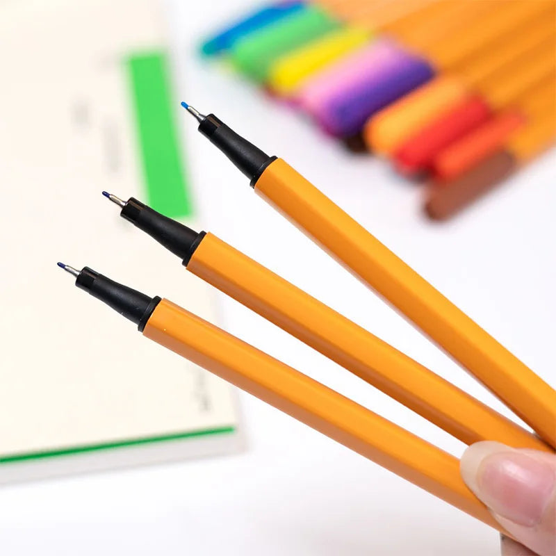 10 color/18 color/24 Color Fine Line Pen Set Waterproof Marking Pen Essential For Students Draw Note Sketch Office Supplies Gift