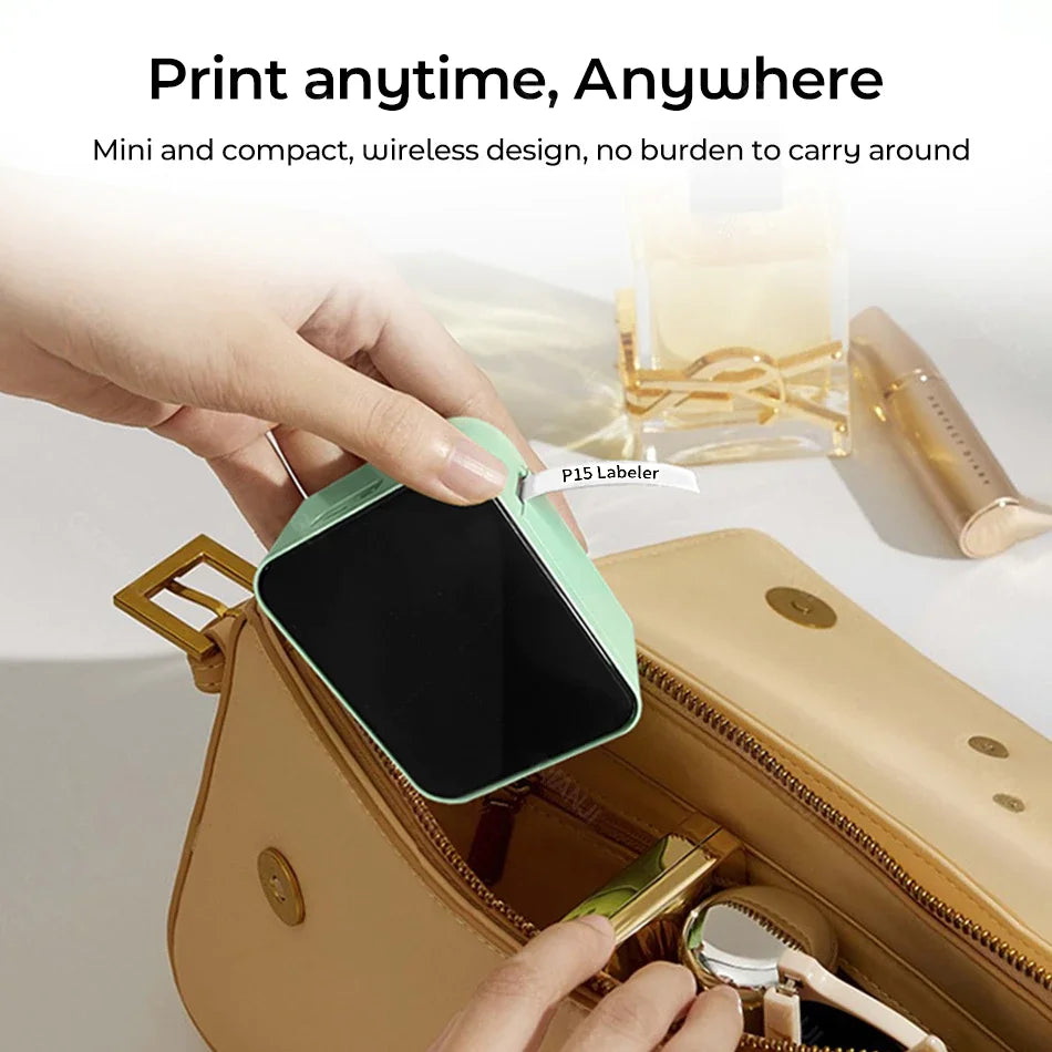 MarkLife P15 Thermal Label Printer Mini Portable Wireless Bluetooth-compatible Labeling Sticker Machine for Home Office