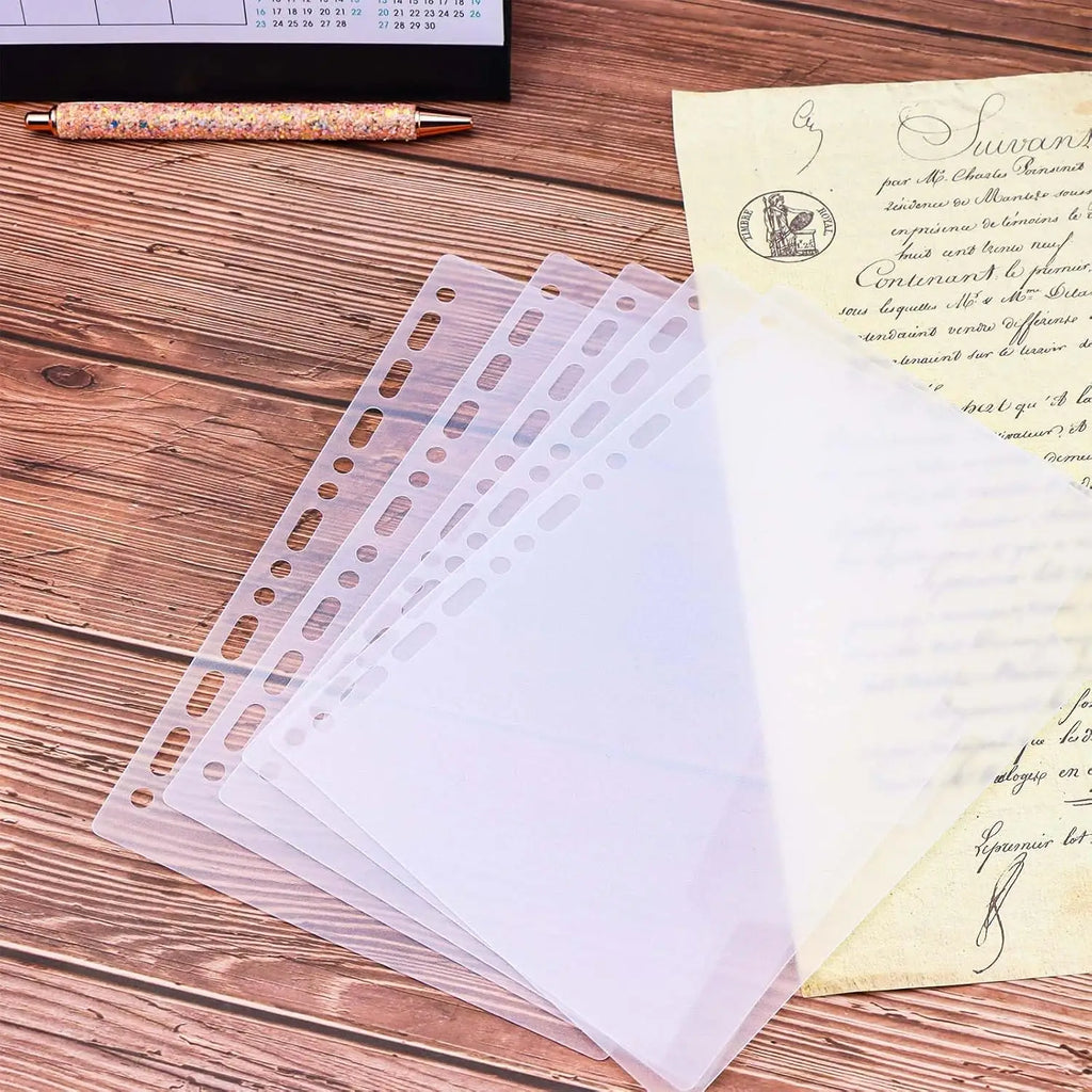 A4 A5 B5 Binder Dividers Genera Holes Binder Index 5 Tabs Frosted Plastic Planner Divider for Round Ring Binder Sheet Protector