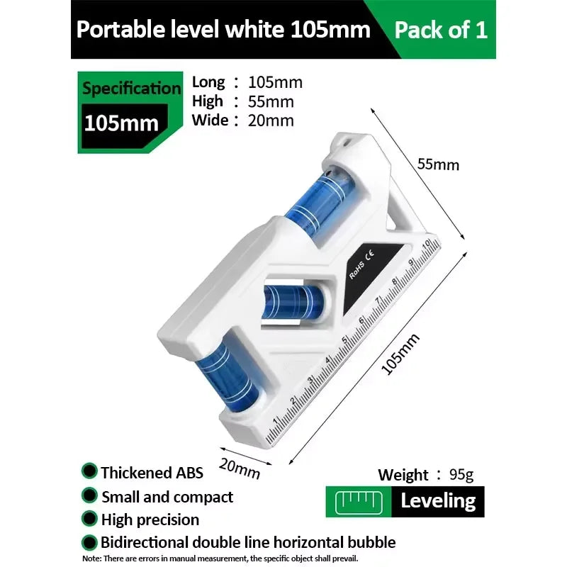 Mini Level Gauge High-precision Horizontal Vertical Measure Metric Ruler Protractor Home Portable Magnetic Pocket Level Gauge