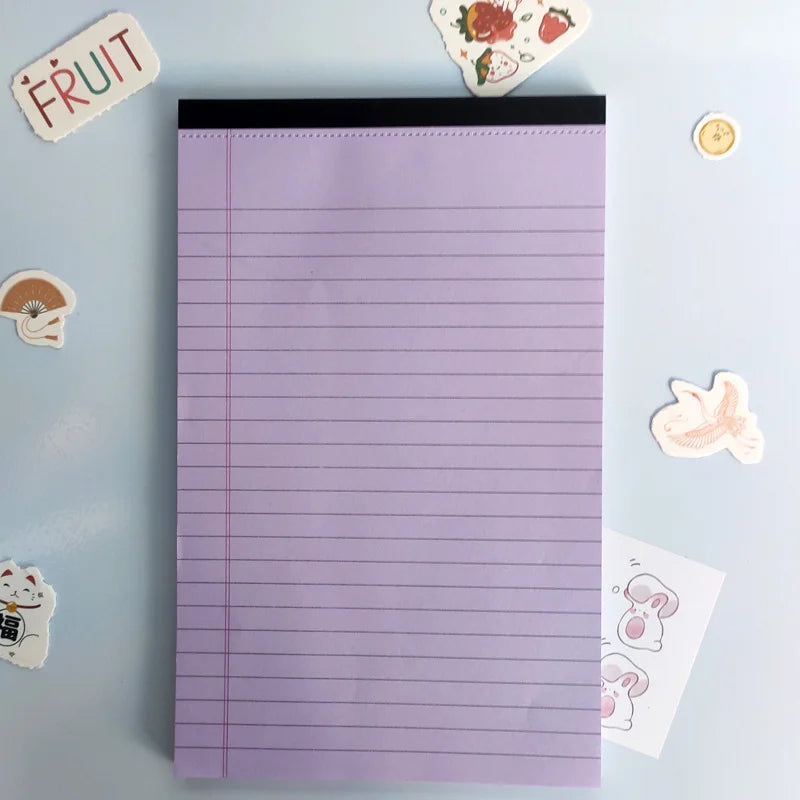 A5 Draft Notebook SImple Lined Tearable Sticky Notes Memo Book Portable Notebook with Tearable Paper