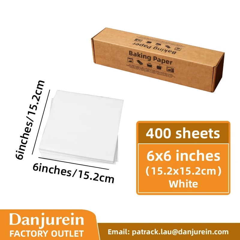 Parchment Paper Baking Paper Non-Stick Precut Square 4” to 12” Baking Sheets Oven Grilling Air Fryer Steaming Bread Cake Cookie