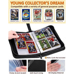 Trading Card Binder 400 Pockets 50 Pages Zipper 3 Ring Sports Album Baseball Card Storage Holder Compact Collector Case